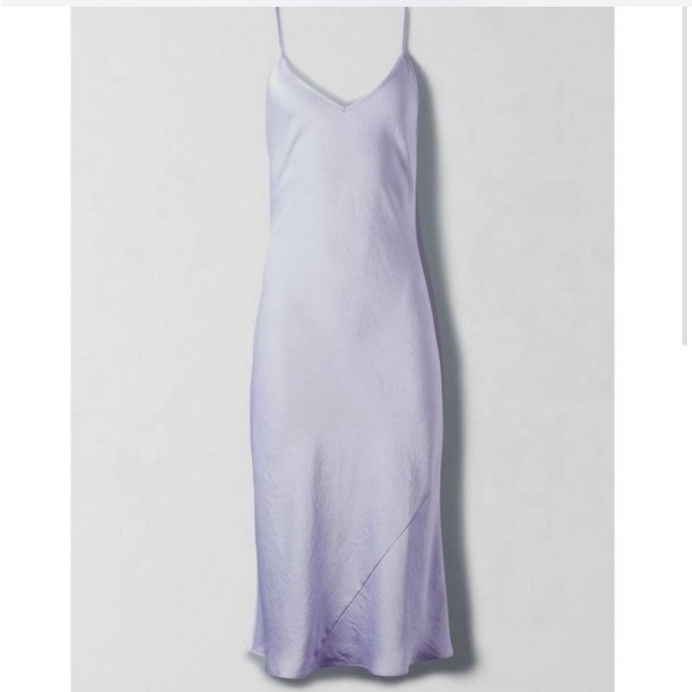 Aritzia midi silk dress lilac XL